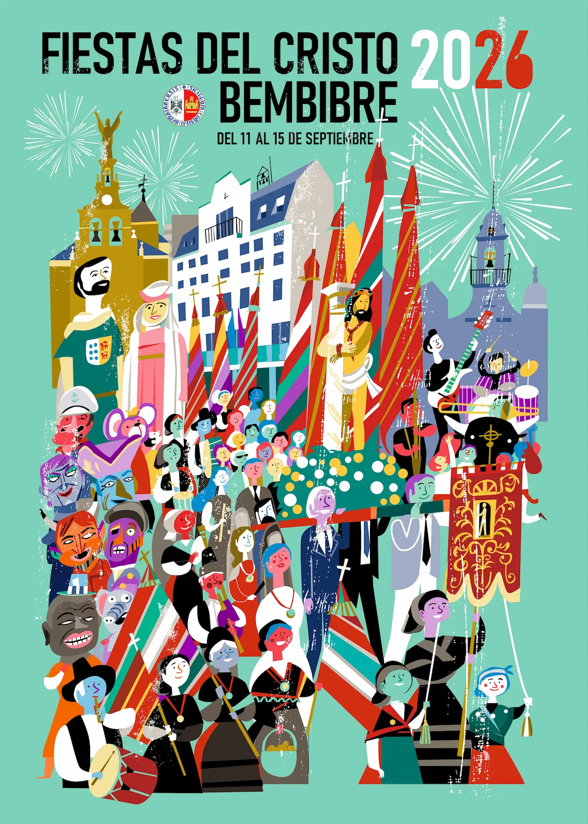 Cartel oficial de las Fiestas del Cristo 2026, ilustración de Jaume Gubianas